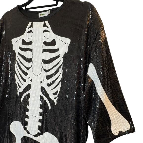 Tipsy Elves Sequined Skeleton Costume Dress Women's Medium Sparkly Halloween - Picture 3 of 8
